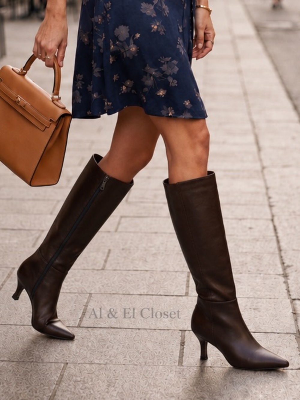 UNISA Lilane-J Tall Brown Boots Size 9.5M Knee High Pointed Toe Dress Boots